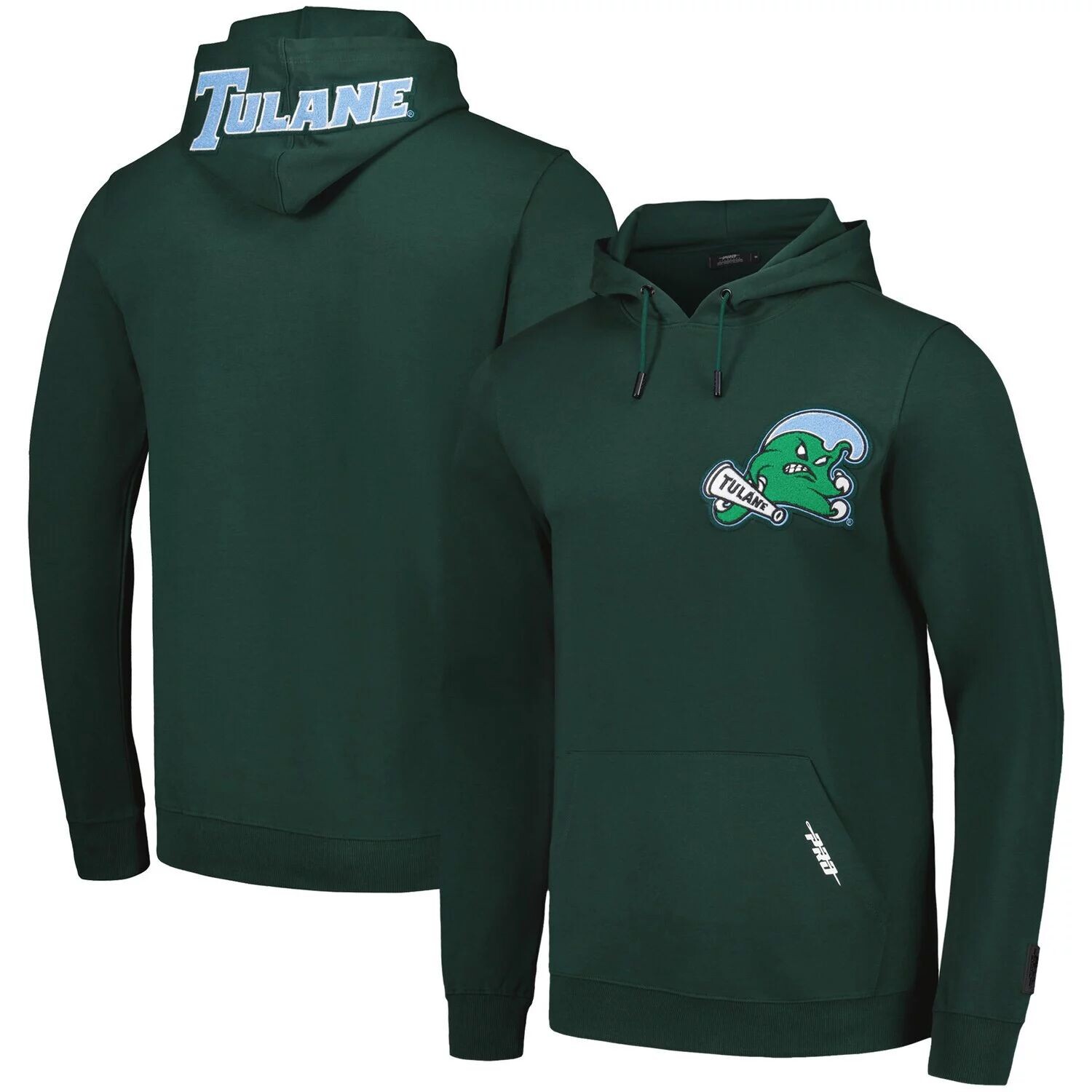 

Мужской классический пуловер с капюшоном Pro Standard Green Tulane Green Wave