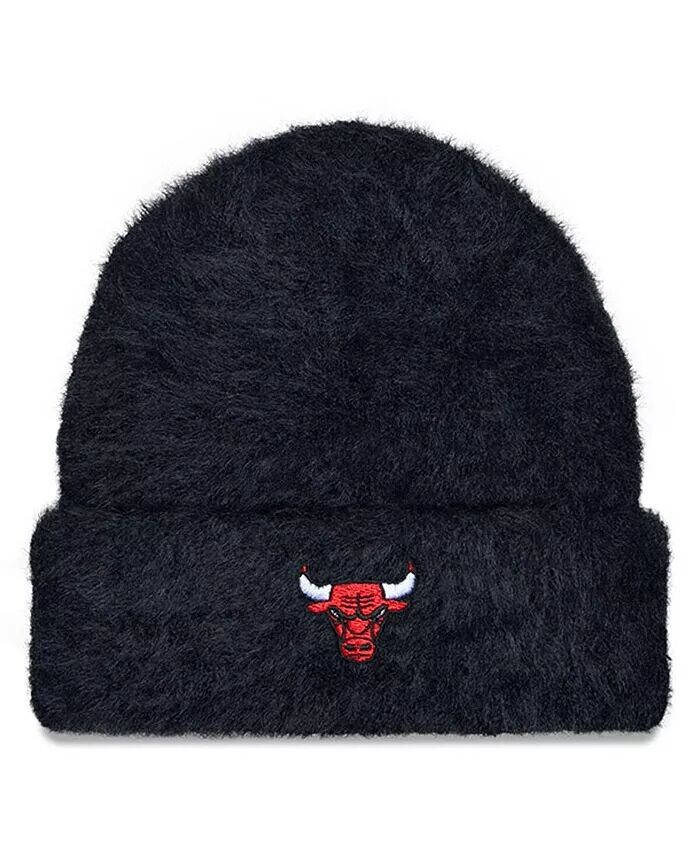

Черная женская вязаная шапка с толстыми манжетами и нечетким узором Chicago Bulls New Era, черный