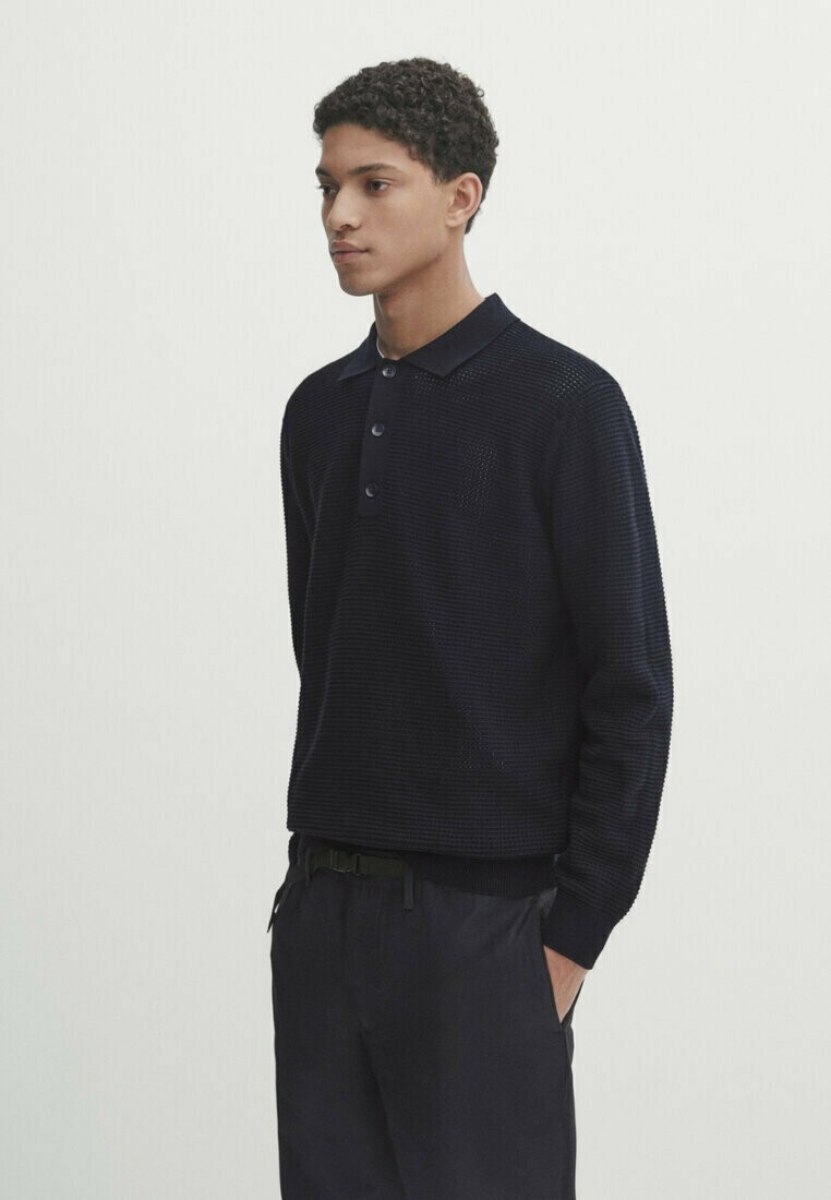 

Рубашка с длинным рукавом Massimo Dutti, цвет mottled dark blue
