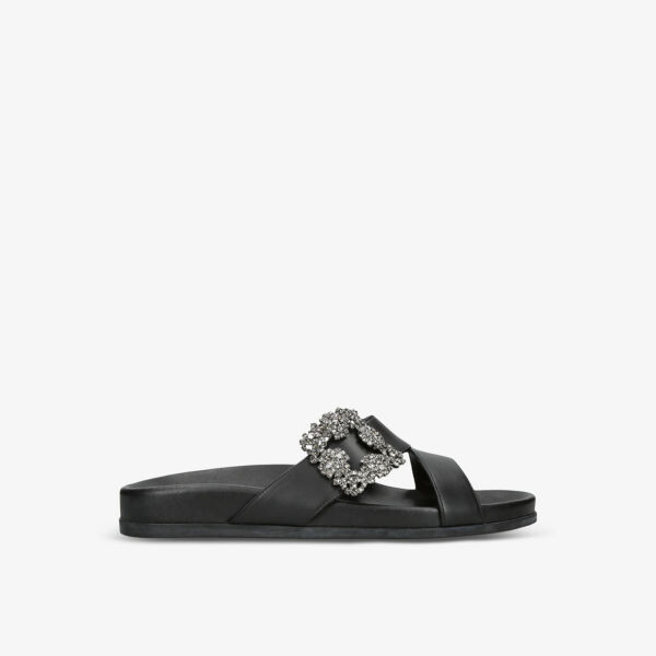 

Атласные босоножки chilanhi с кристаллами Manolo Blahnik, черный