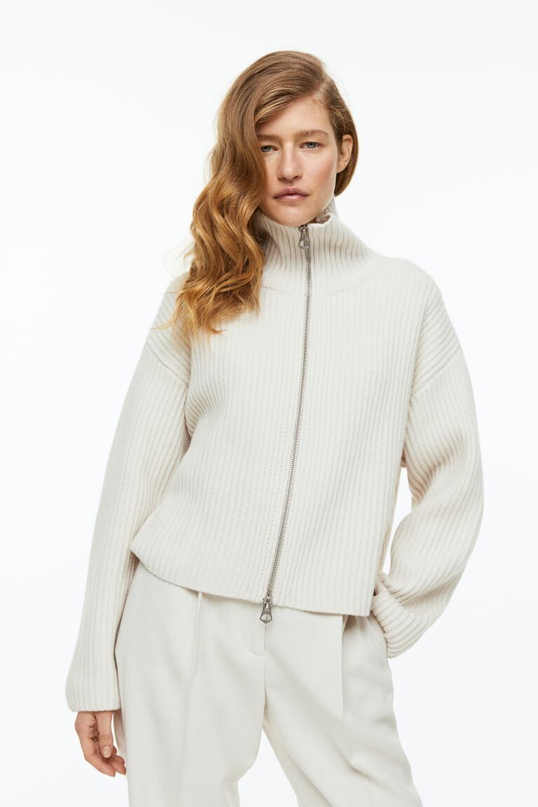 

Кардиган из смесового кашемира H&M, натуральный белый