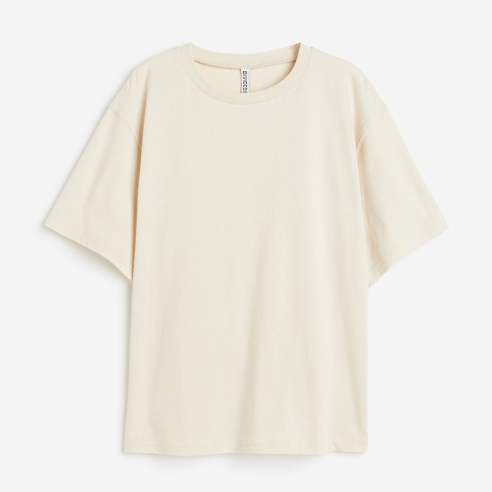 

Футболка H&M Boxy, светло-бежевый