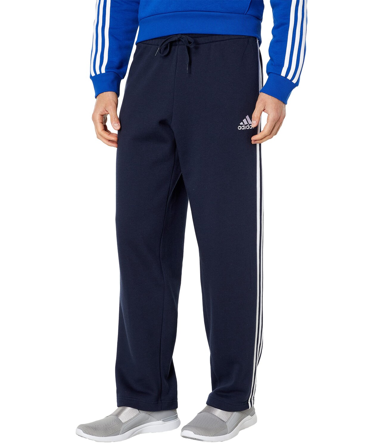 

Брюки adidas, Essentials 3-Stripes Fleece Open Hem Pants