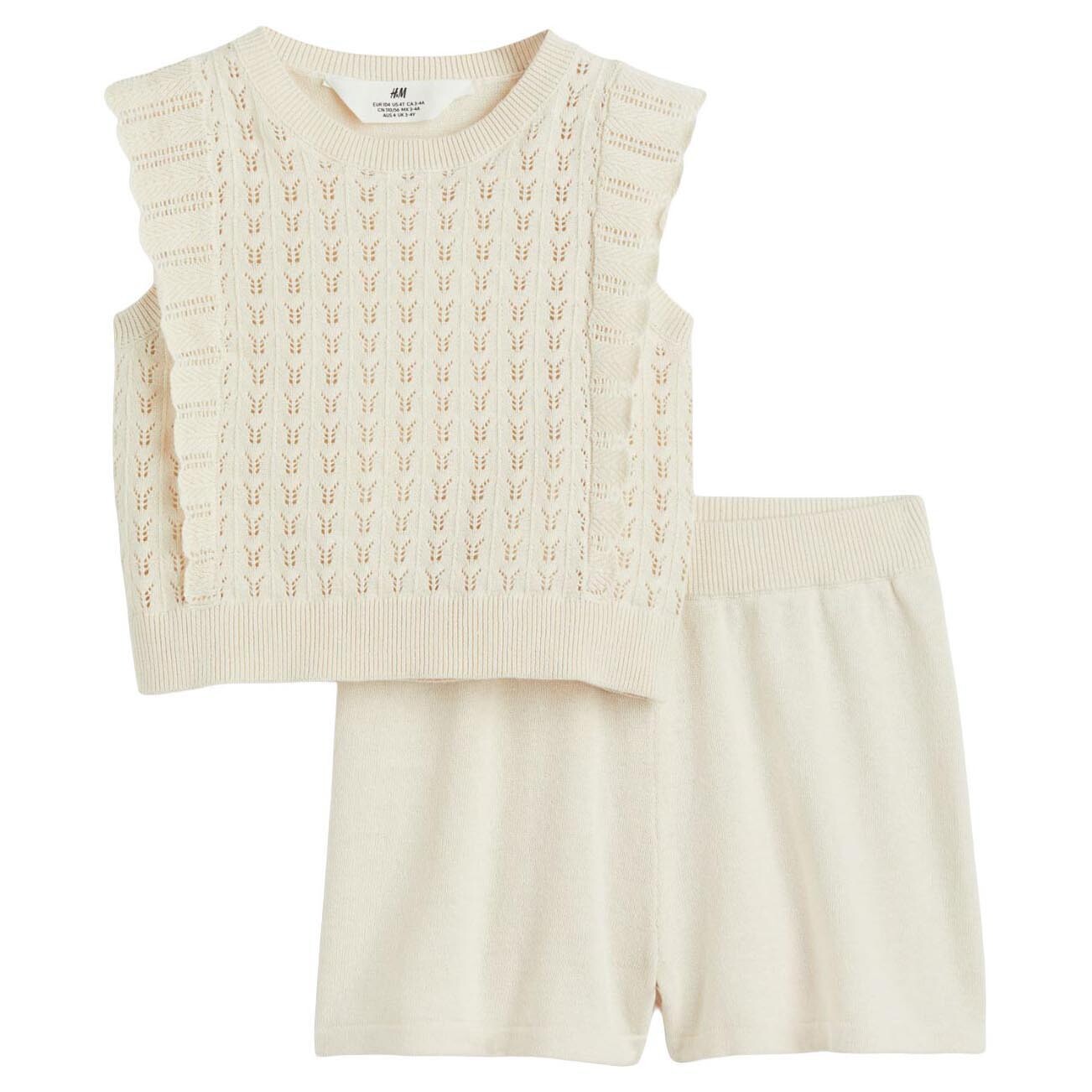 

Комплект одежды H&M Fine-knit Cotton, 2 предмета, светло-бежевый