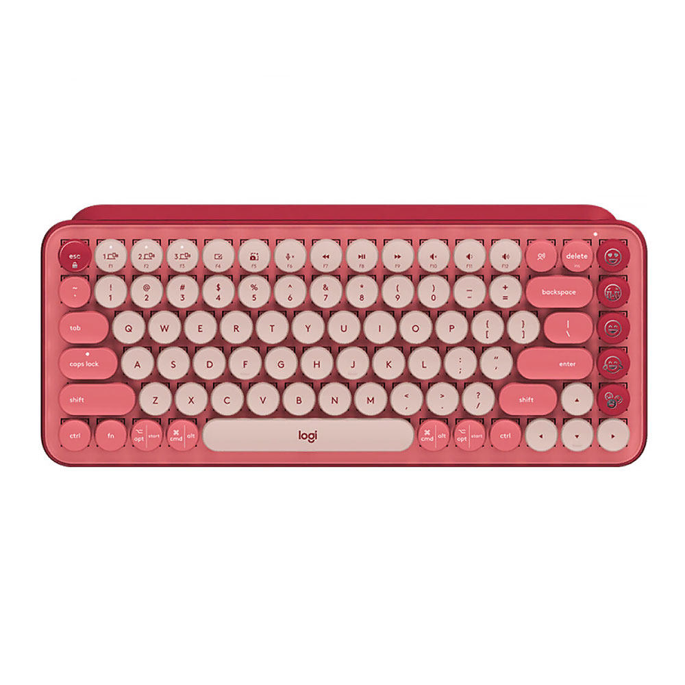 Клавиатура Logitech POP Keys BUBBLE, беспроводная, английская раскладка, красный клавиатура logitech mx keys mini беспроводная английская раскладка us розовый