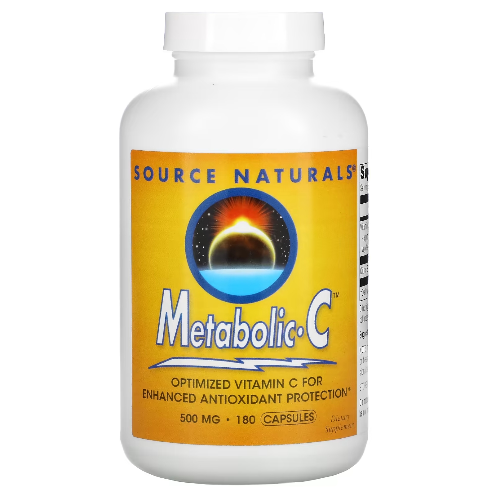 Source Naturals Metabolic C 500 мг, 180 капсул source naturals аскорбилпальмитат 180 капсул