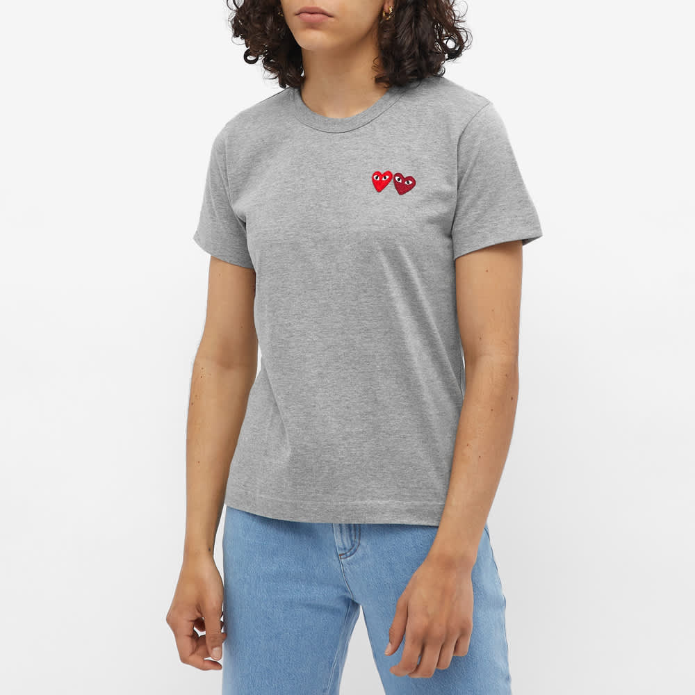 Comme des garcons play women's sales double heart logo tee