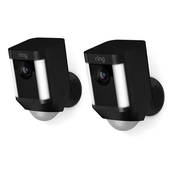 Комплект из двух уличных IP-камер Ring Spotlight Cam Battery черные комплект видеонаблюдения si cam hd 8 наружных камер 2 мп комплект без hdd ssd
