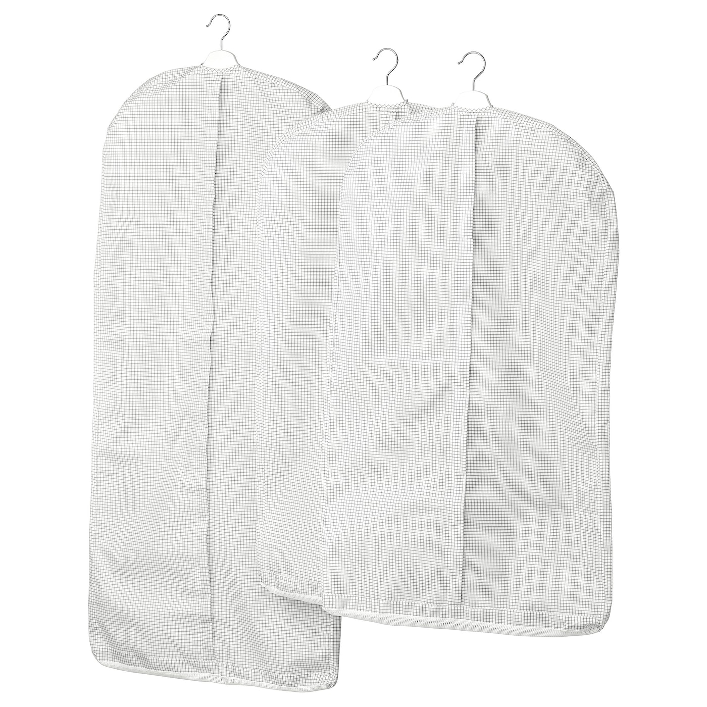STUK СТУК Чехол для одежды, 3 штуки, белый/серый IKEA stuk стук органайзер белый 26x20x6 см ikea