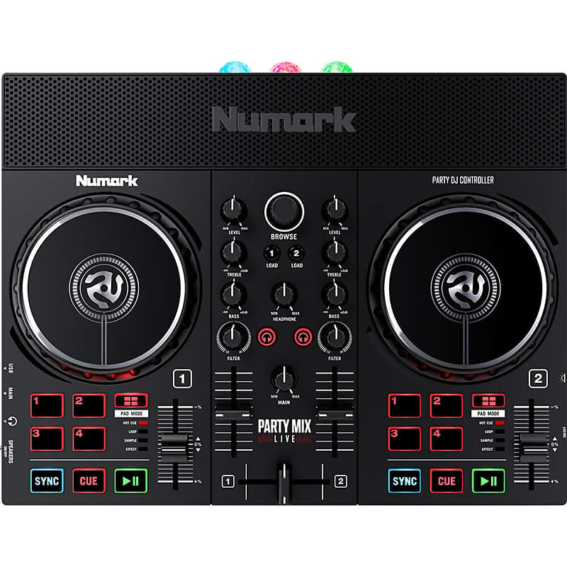 

Numark Party Mix Live DJ Controller со встроенным световым шоу и динамиками PARTYMIXLIVEXUS