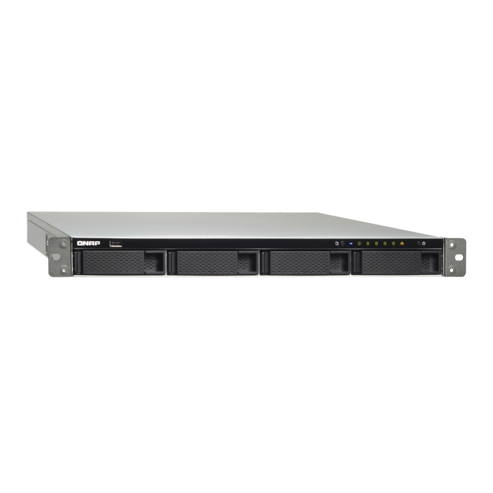 цена Серверное сетевое хранилище QNAP TS-463U-RP, 4 отсека, 4 ГБ, без дисков, черный