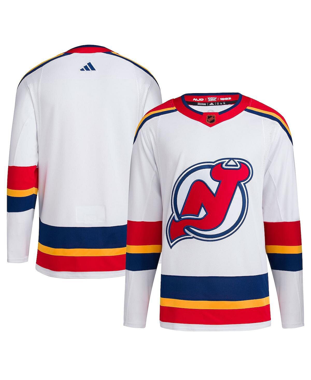 

Мужская белая футболка new jersey devils reverse retro 2.0 authentic blank jersey adidas, белый