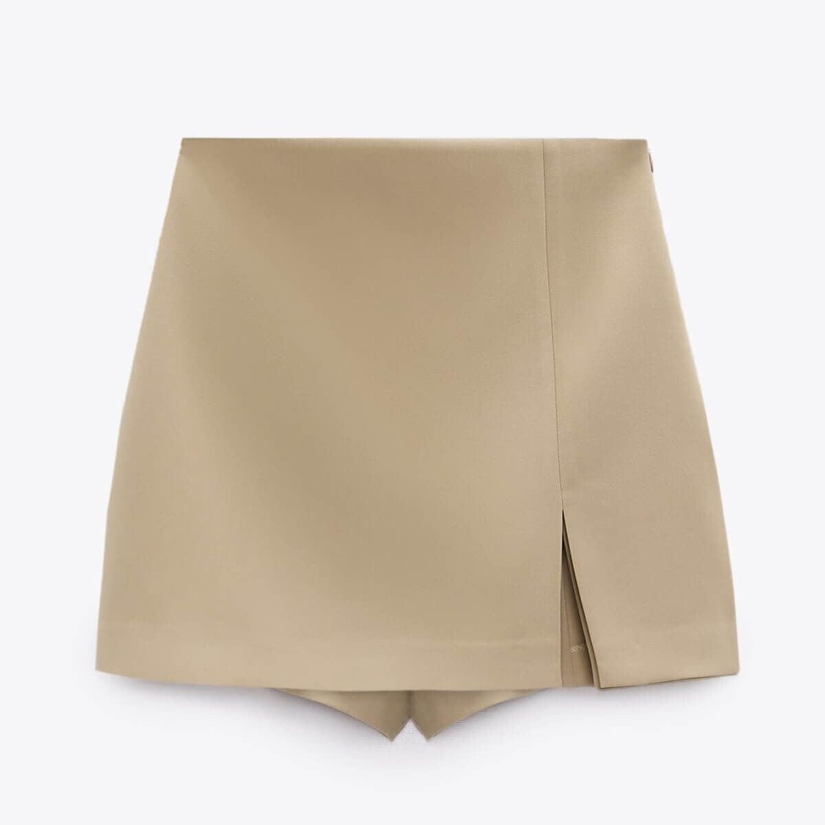 

Юбка-шорты Zara Skort With Slit Detail, светло-коричневый
