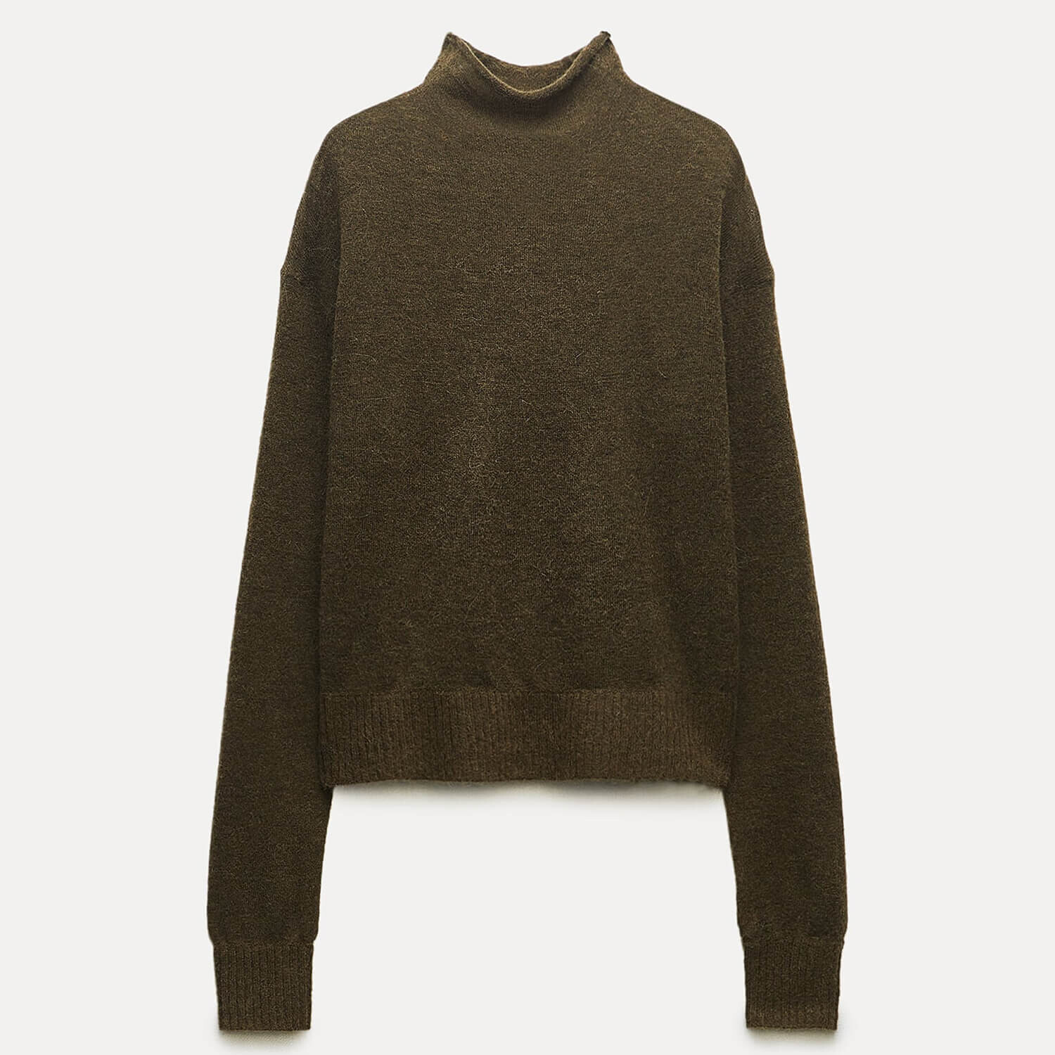 

Свитер Zara High Neck Knit, зеленый