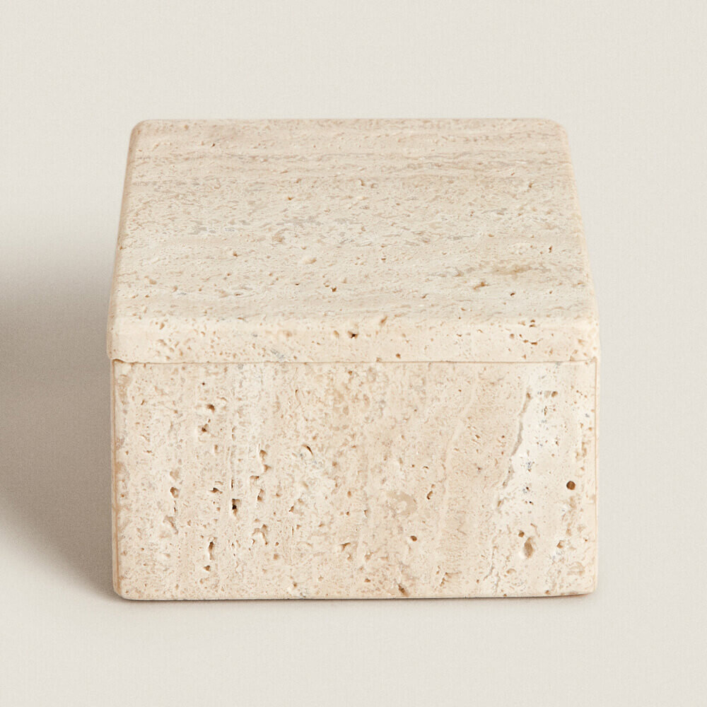 

Коробка для хранения Zara Home Square Marble, бежевый