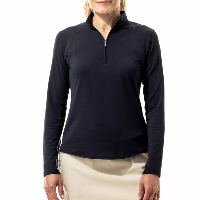 SanSoleil Женская рубашка с длинным рукавом и воротником-стойкой, черный женская блуза с длинным рукавом фонариком и воротником стойкой