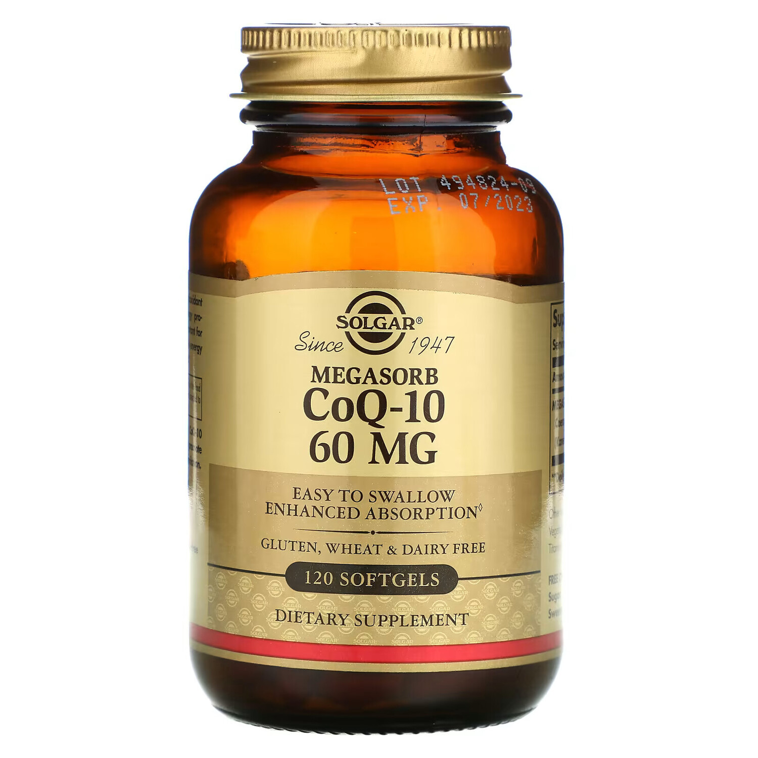 

Solgar, Коэнзим Q10 с мегасорбом, 60 мг, 120 мягких таблеток