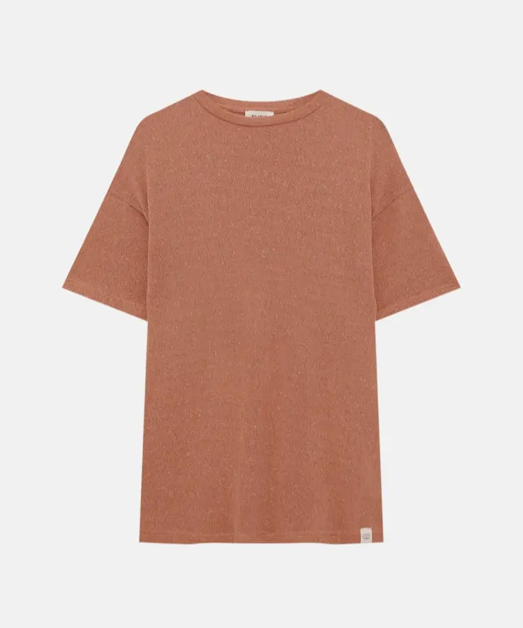 

Футболка Pull&Bear Textured Short Sleeve Knit, оранжевый