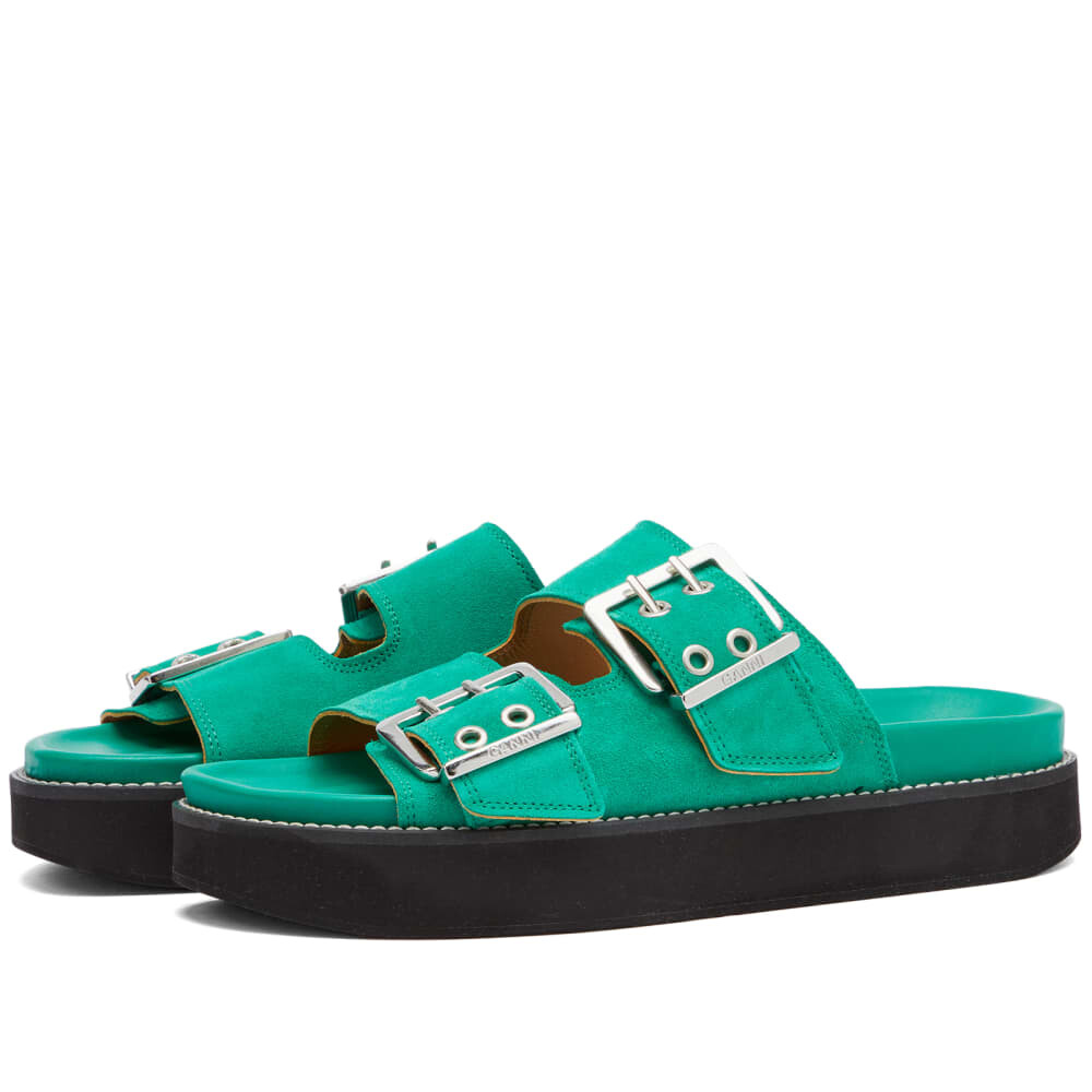 

Шлепанцы GANNI Chunky Buckle Suede Sandal