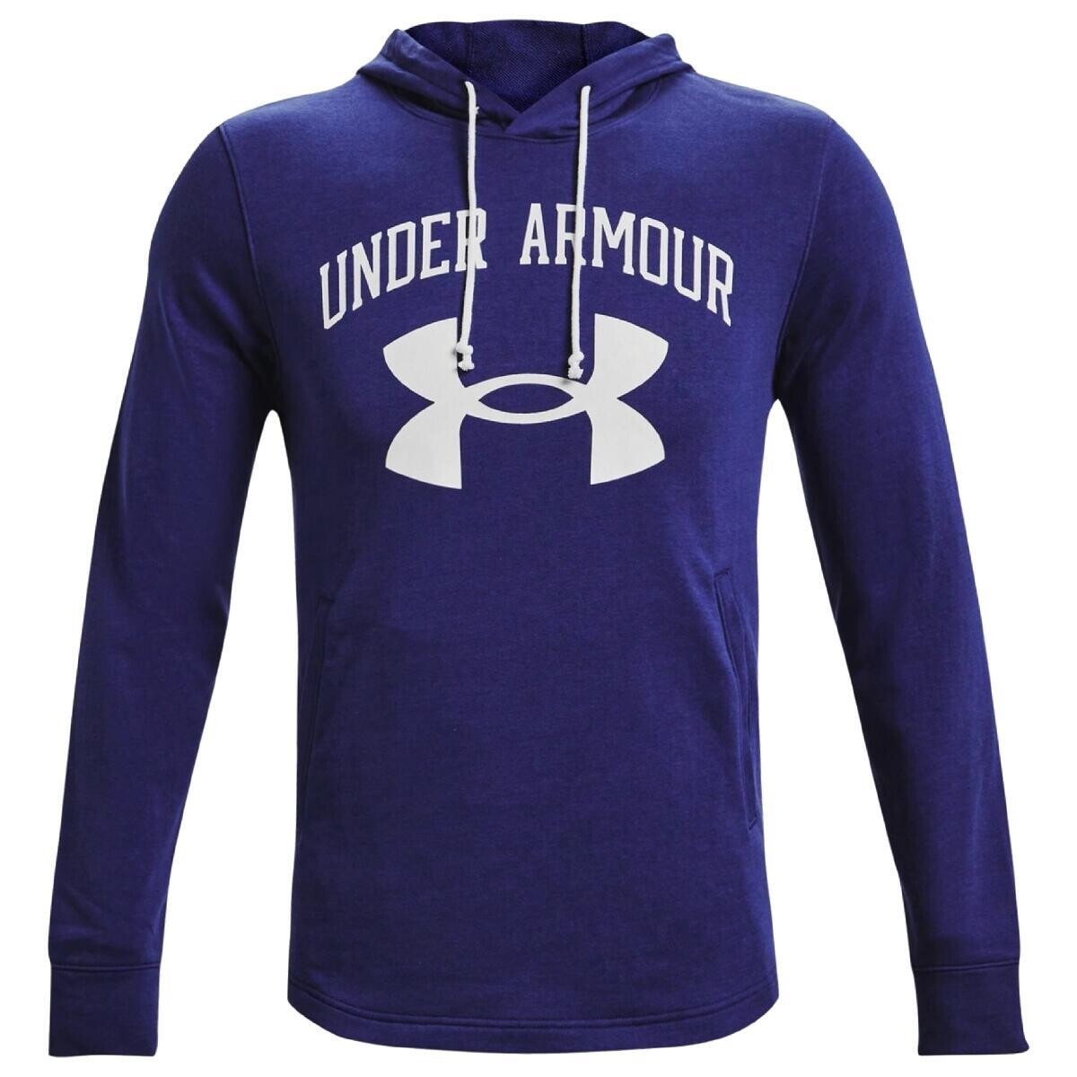 

Мужская худи с большим логотипом Rival Terry UNDER ARMOUR, белый черный