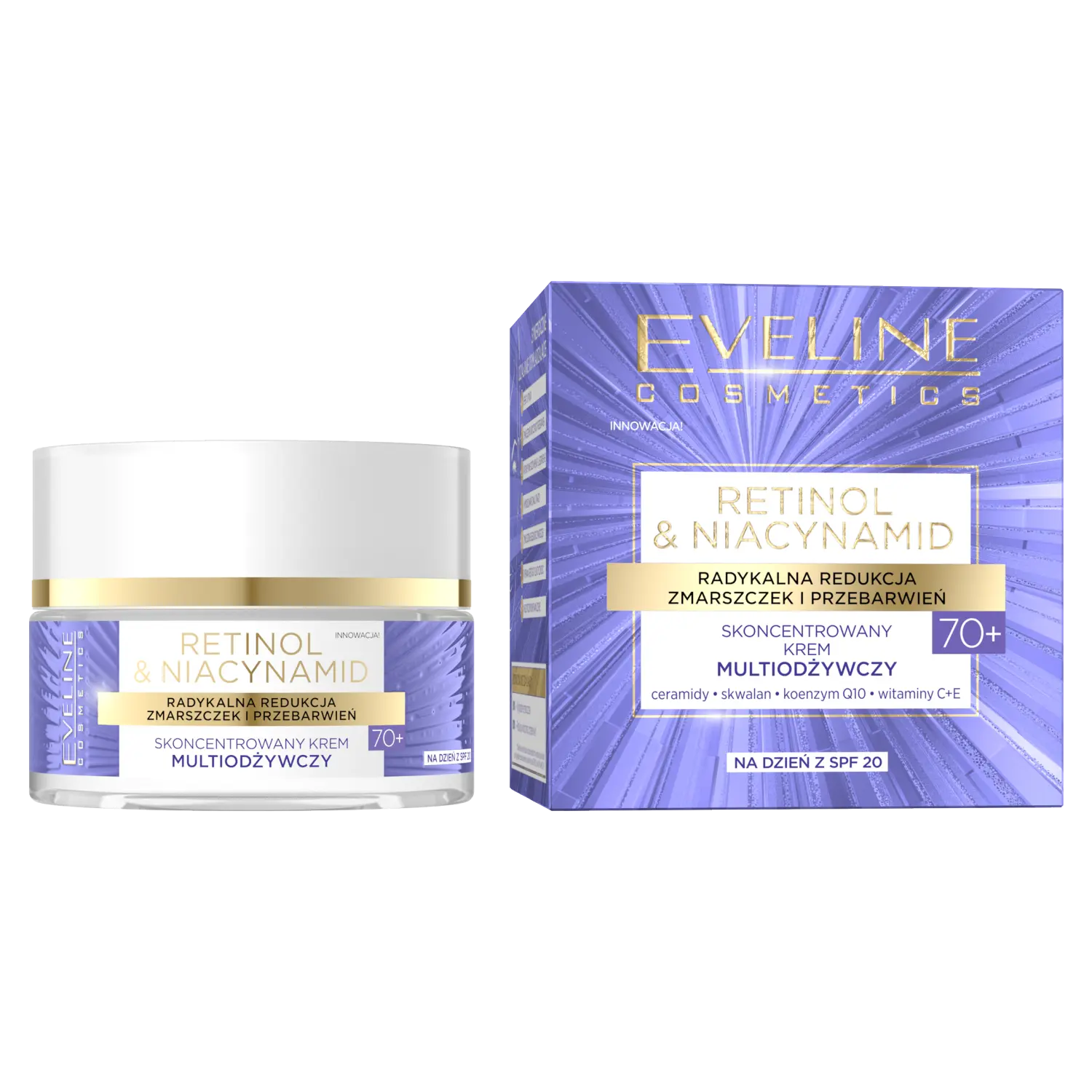 

Eveline Cosmetics Retinol&Niacynamid Дневной крем 70+ с SPF20, 50 мл