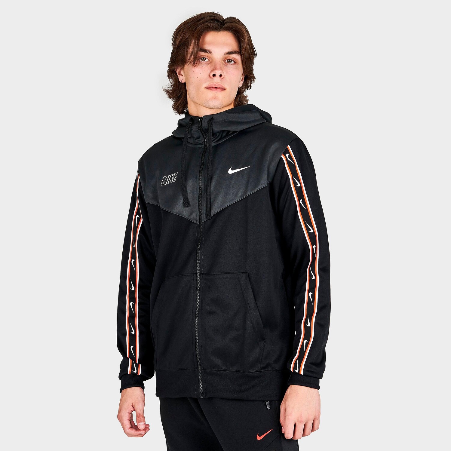 

Мужская худи с молнией во всю длину Nike Sportswear Repeat, черный