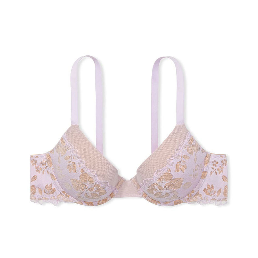 

Бюстгальтер Victoria's Secret Angelight Lace Push-Up, серо-белый/бежевый