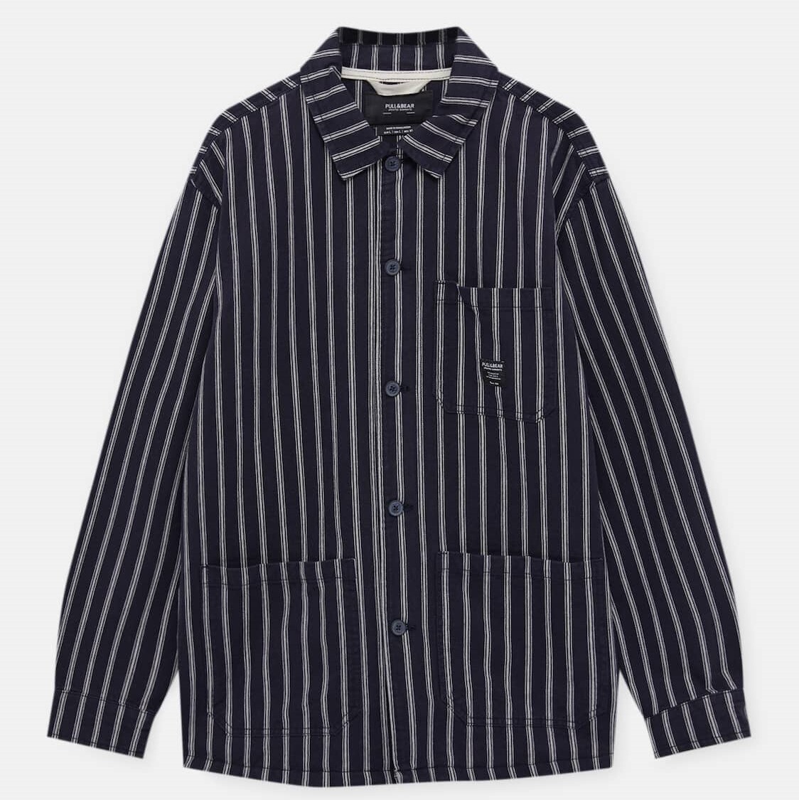 

Куртка Pull&Bear Stwd Striped Utility, синий