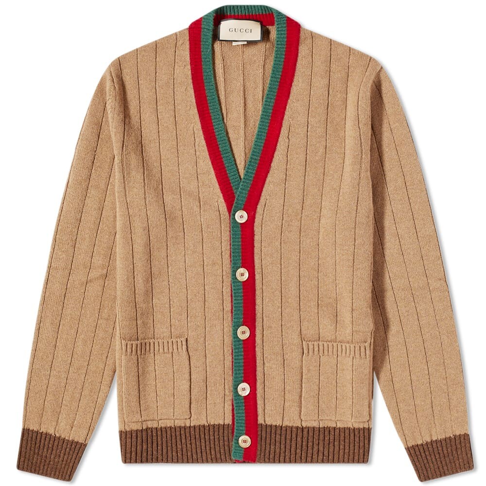 

Джемпер Gucci Webbed Placket Cardigan, Коричневый