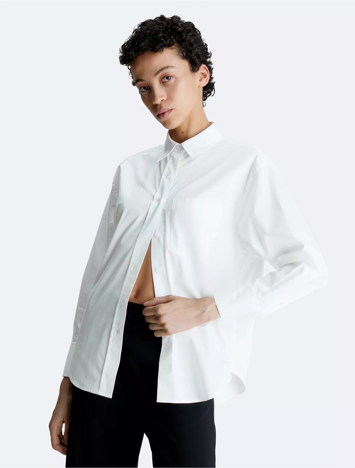 

Рубашка Calvin Klein Relaxed Cotton Button-Down, белый