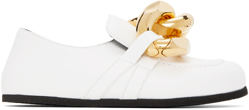 

Белые лоферы с цепочкой JW Anderson, Белый, Белые лоферы с цепочкой JW Anderson