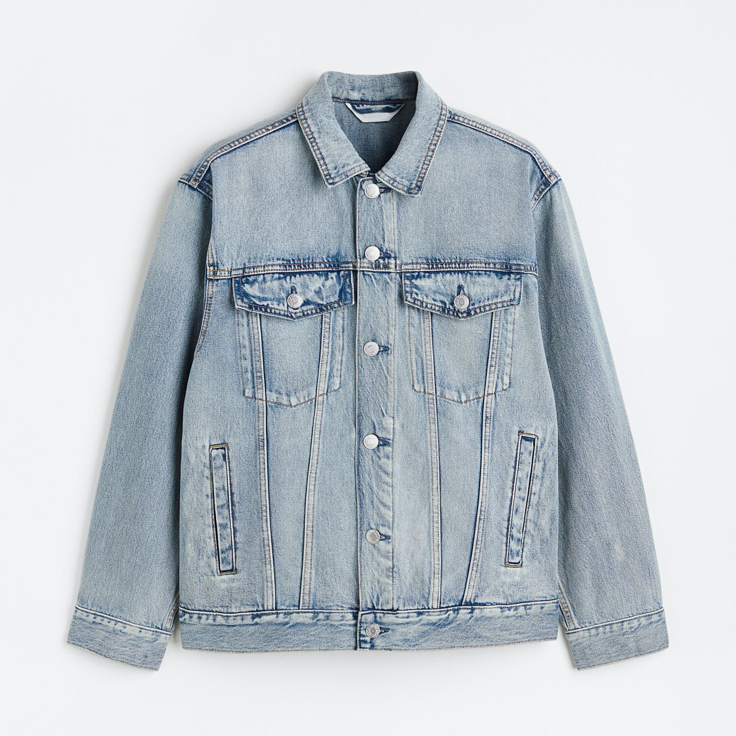 

Джинсовая куртка H&M Relaxed Fit, светло-голубой, Синий