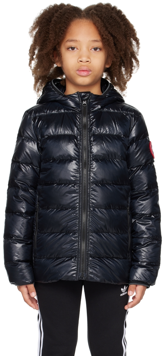 Детская черная пуховая куртка с капюшоном Crofton Canada Goose Kids цена и фото