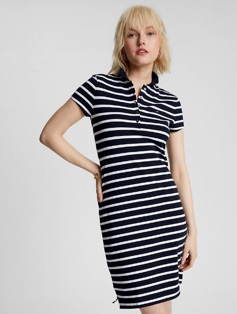 

Платье-поло в полоску Tommy Hilfiger Slim Fit Stripe Polo, темно-синий