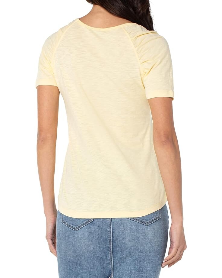 

Рубашка Liverpool Los Angeles Short Sleeve Shirred Shirt, цвет Soft Yellow