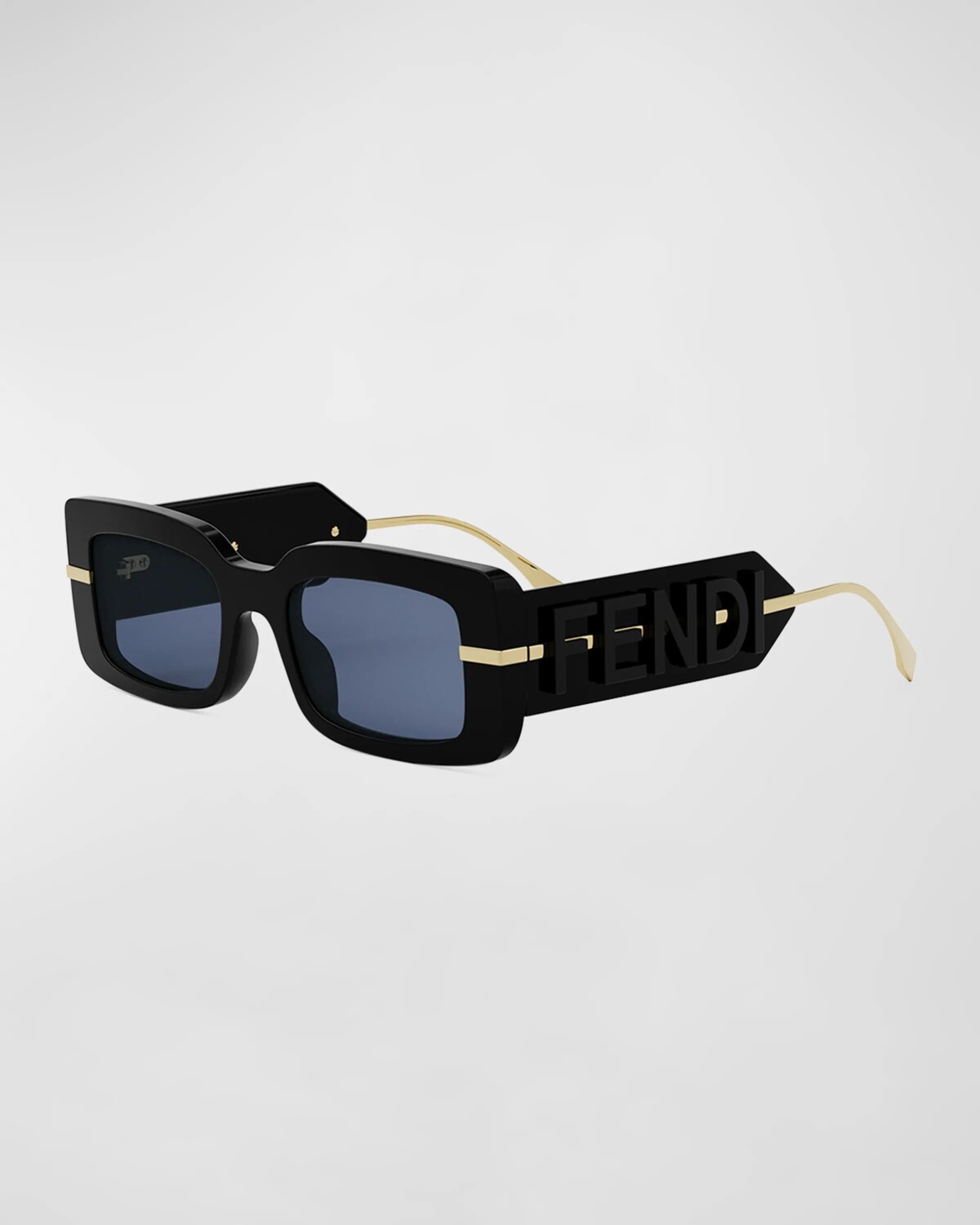 

Прямоугольные солнцезащитные очки из ацетата с логотипом Fendi, цвет Sblkblu