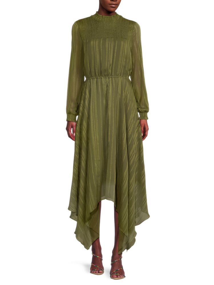 Платье миди с присборенным платком и подолом Nanette Nanette Lepore, цвет Moss