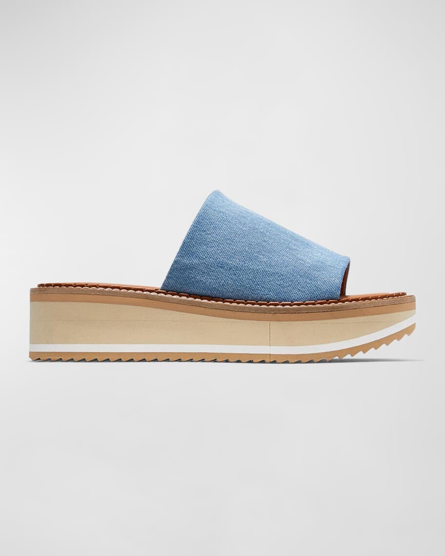 

Босоножки без задника на плоской подошве FastJ Denim Clergerie Paris