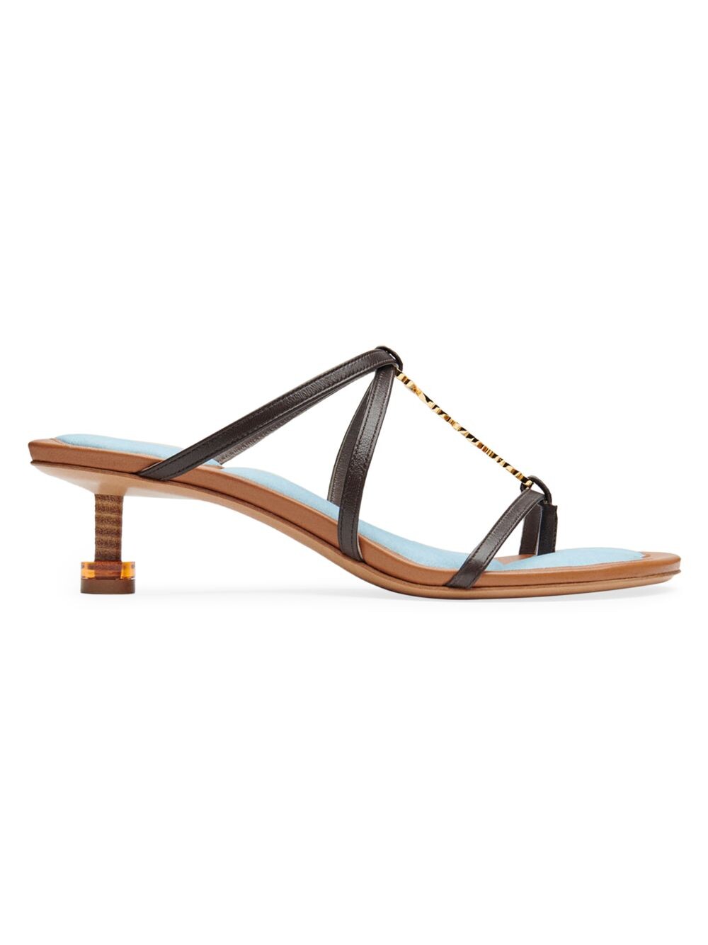 

Кожаные туфли Les Sandales на каблуке-рюмочке с логотипом Jacquemus, коричневый