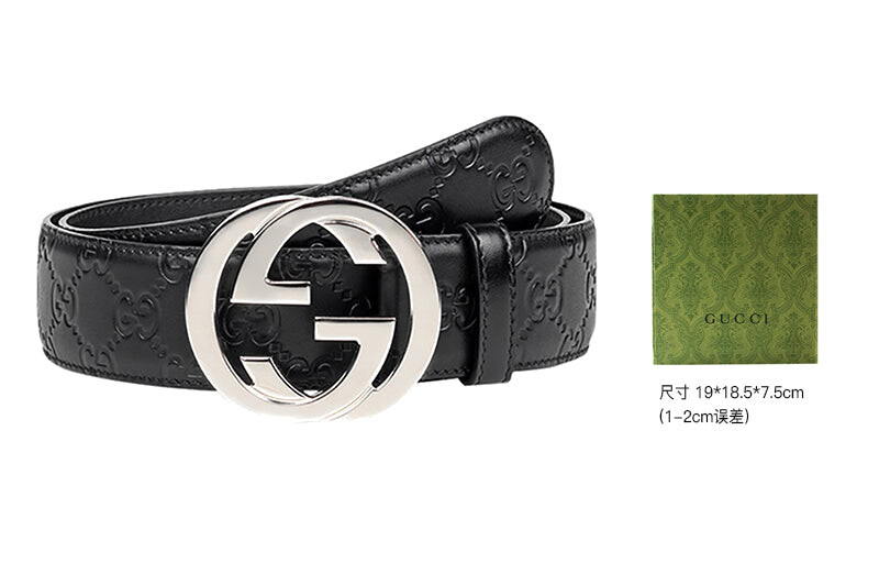 

Ремень GUCCI GG Signature кожаный, черный