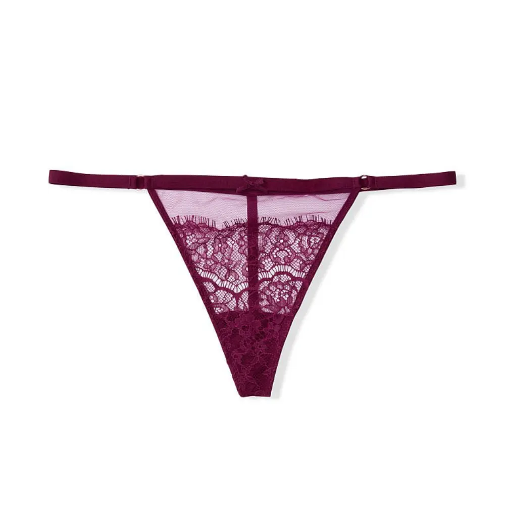 

Трусы Victorias Secret Dream Angels Mesh and Lace V-String, бордовый