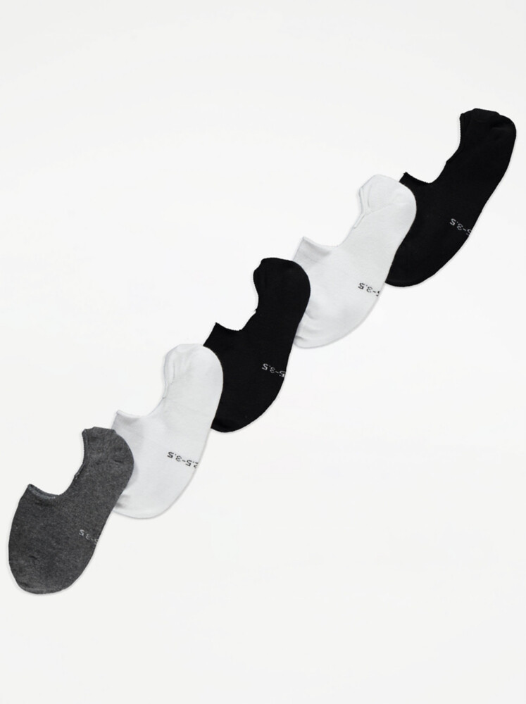 

Черные носки No Show Trainer Liner (5 пар) George., черный