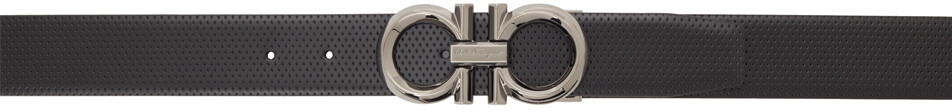 

Двусторонний черный ремень Gancini Ferragamo