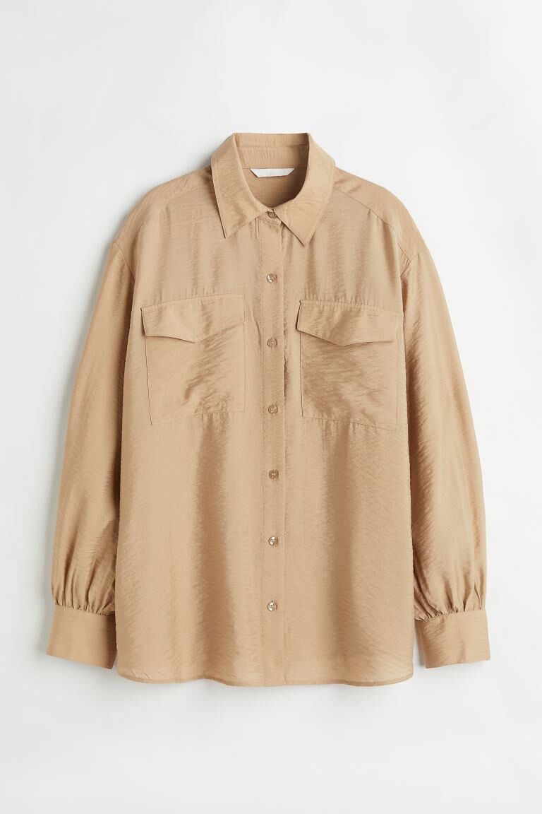 

МАМА Рубашка в стиле милитари H&M, бежевый
