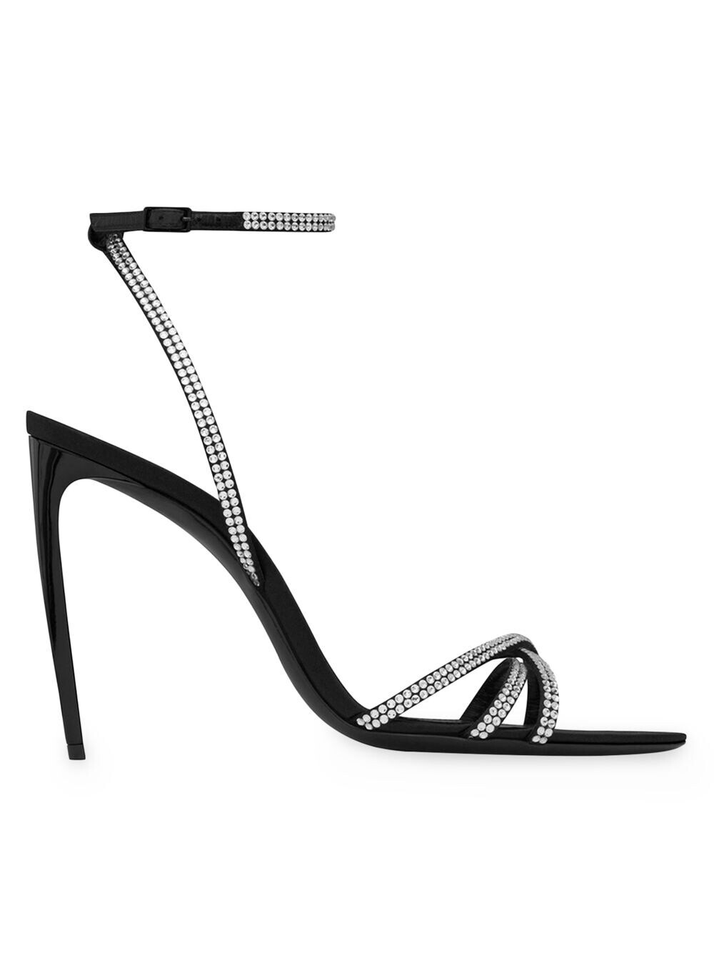 

Сандалии Ava из креп-сатина со стразами Saint Laurent, неро