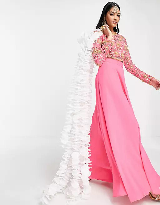 

Юбка макси Asos Design, розовый