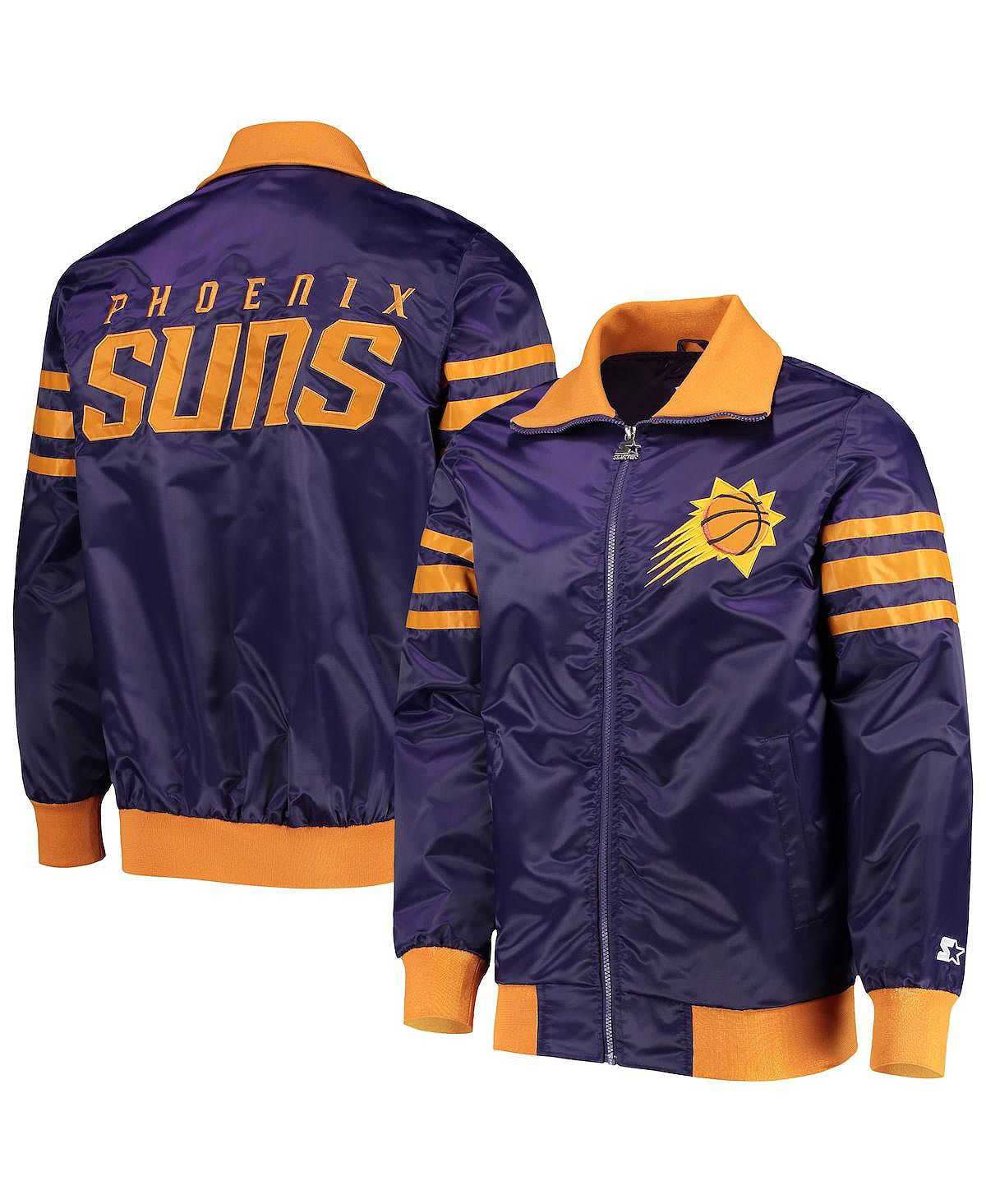 цена Мужская фиолетовая университетская куртка phoenix suns the captain ii с молнией во всю длину Starter, фиолетовый