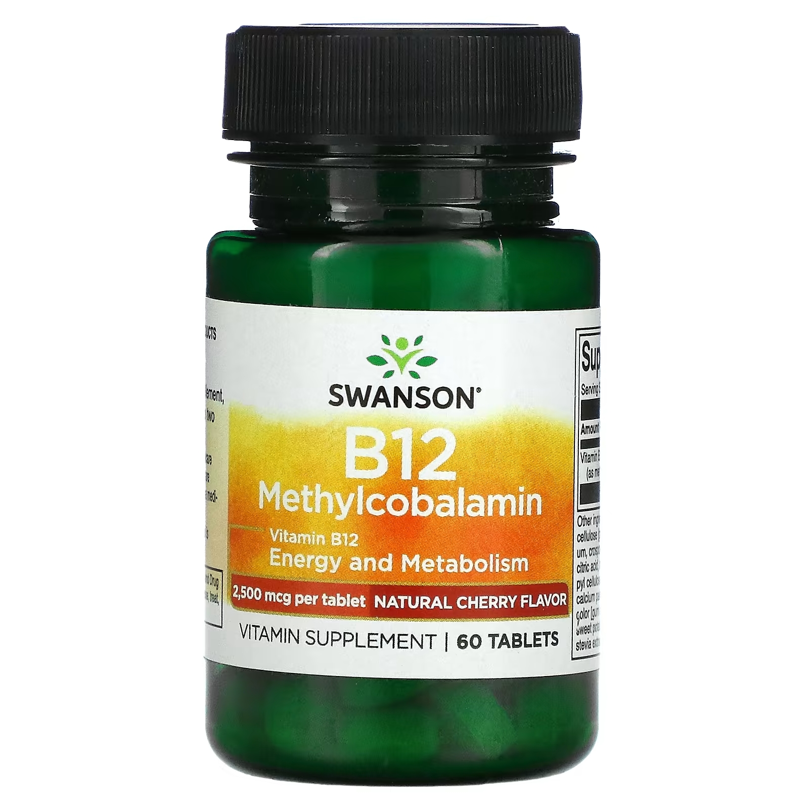Swanson B12 метилкобаламин вишня, 60 таблеток метилкобаламин b12 90 таблеток