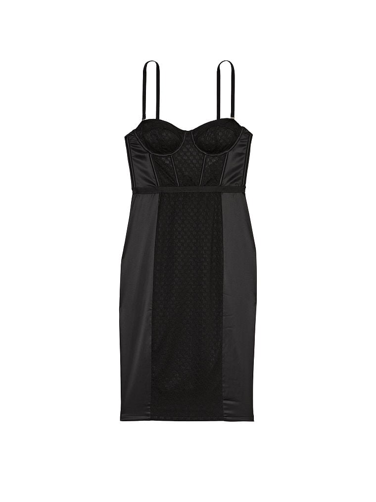 Платье Victoria's Secret Archives Monogram Corset, черный