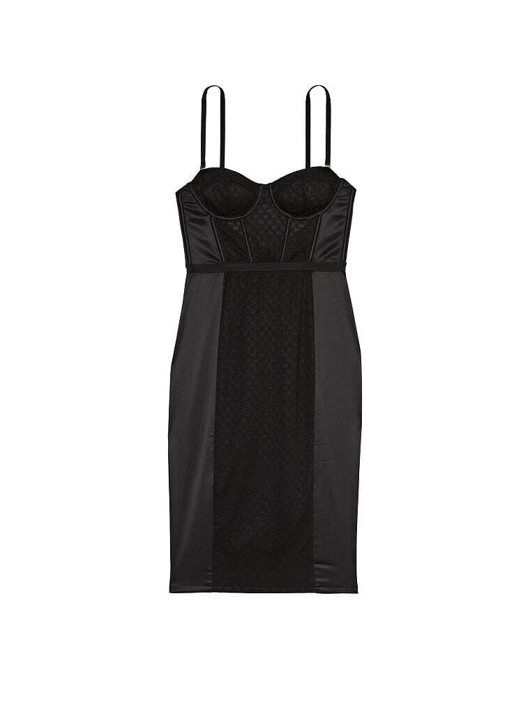 

Платье Victoria's Secret Archives Monogram Corset, черный